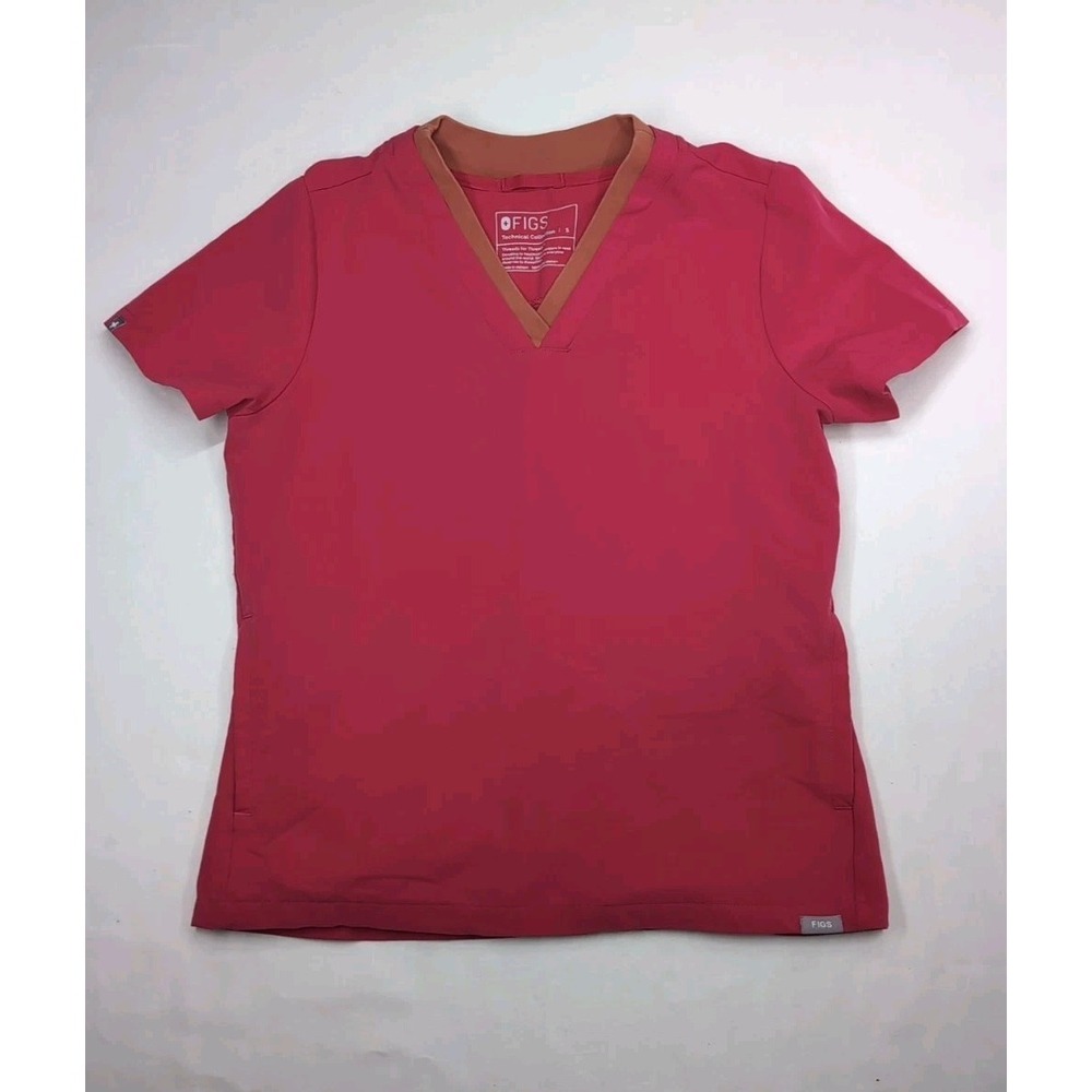 Figs Women's Small Oran Scrub Top Fuscia‎ Technical Collection PO 2768 W22SW1033